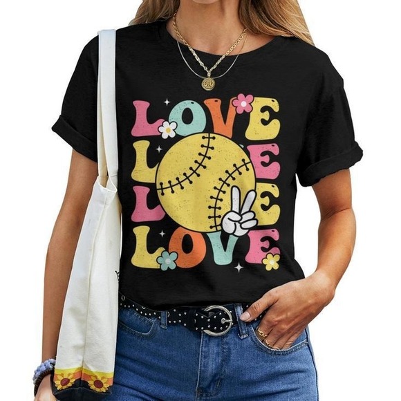 LaNess Other - Softball Love Cute Softball For Mom Unisex T-shirt